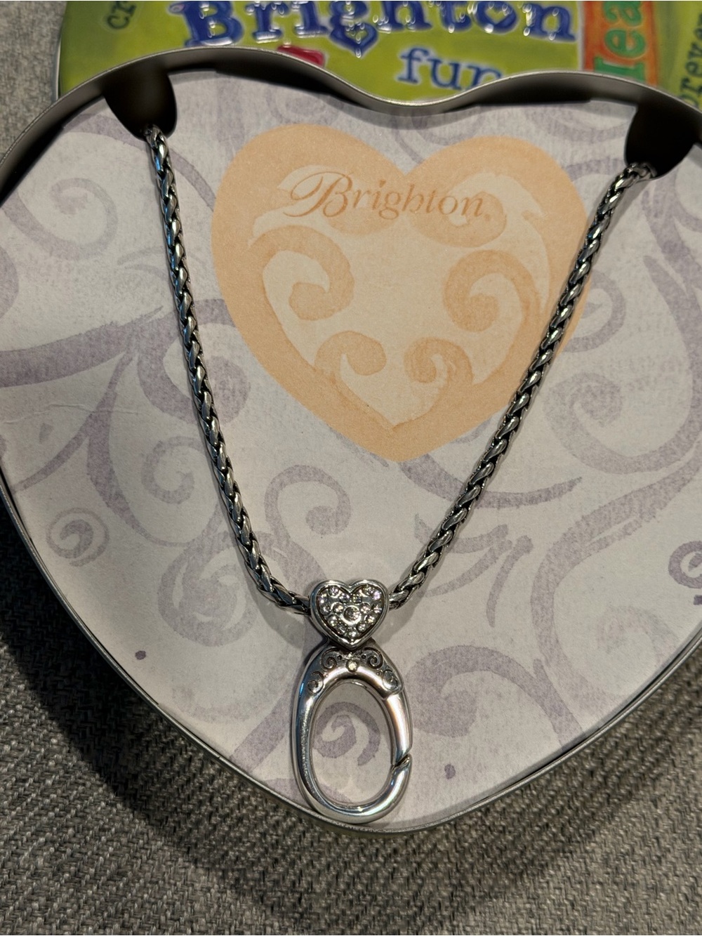 Brighton Silver Heart Toggle Necklace with Rope Chain - Retired